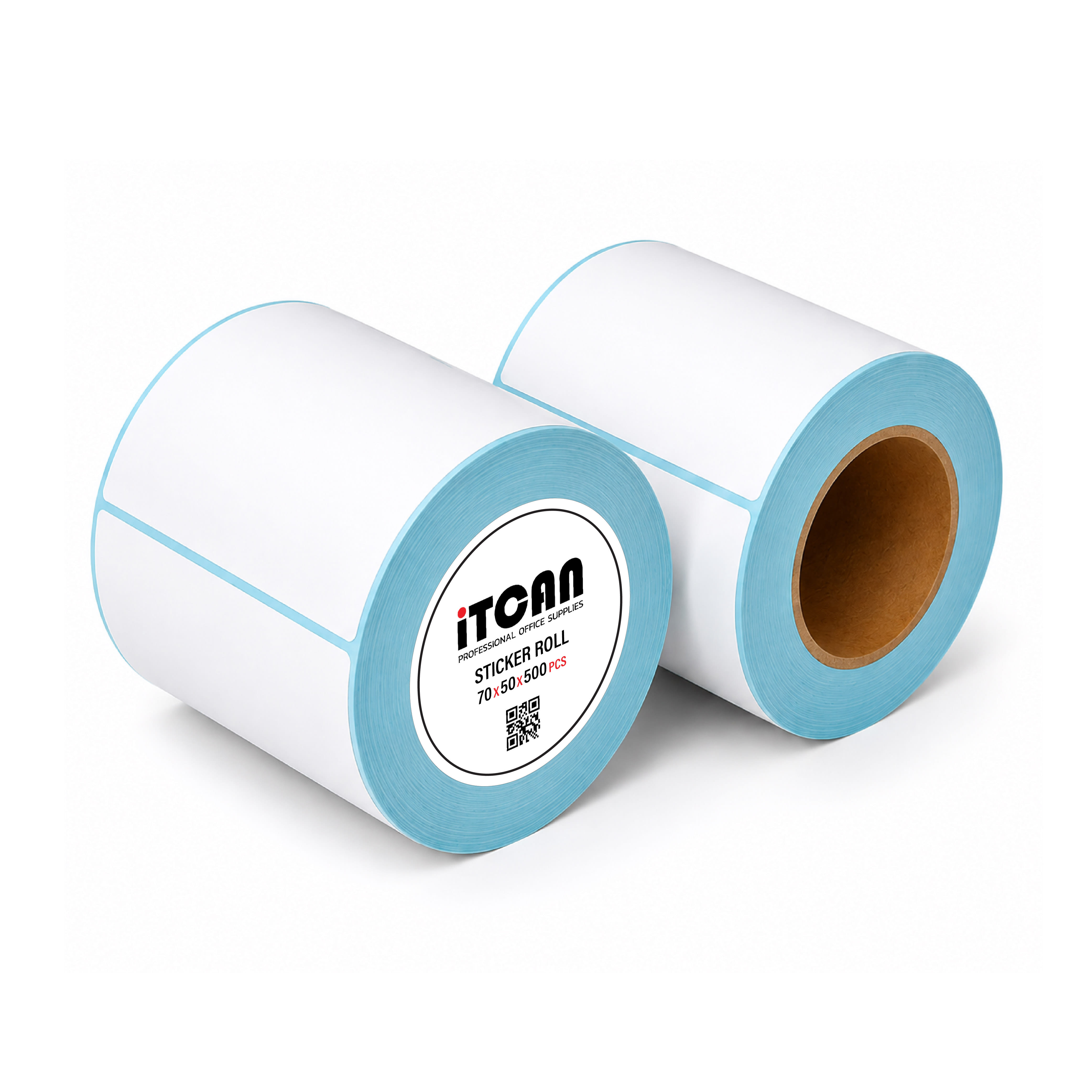 กระดาษสติ๊กเกอร์ความร้อน ITCAN 70X50 500 แผ่น 1 ม้วน